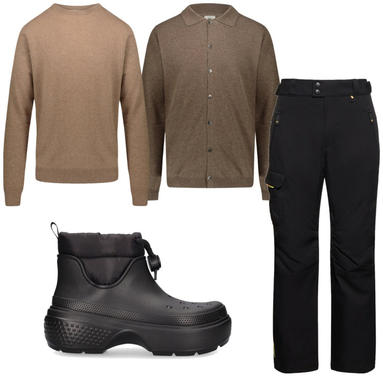 Outfit uomo - Total look #1803393. Stile Casual per Tutti i giorni. Abbinamento con maglieria, polo, stivali, pantaloni.