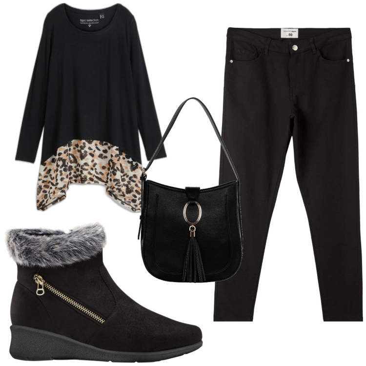 Outfit donna - Total look #1803394. Stile Trendy per Tutti i giorni. Abbinamento con maglieria, stivaletti, pantaloni, borse a spalla.