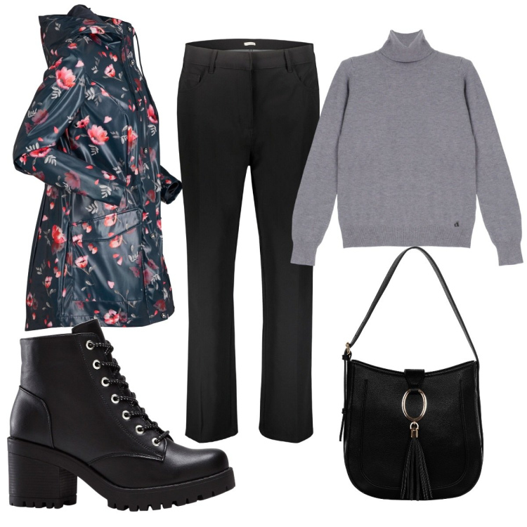Outfit donna - Total look #1803428. Stile Trendy per Tutti i giorni. Abbinamento con stivaletti, blazer, borse a spalla, maglieria, pantaloni.