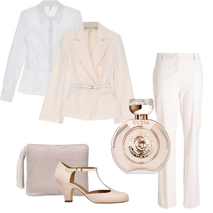 Outfit donna - Animi Romantici-Gennaio. Stile Romantica per Serata fuori. Abbinamento con décolleté, profumi, camicie, cappotti, pantaloni, pochette.