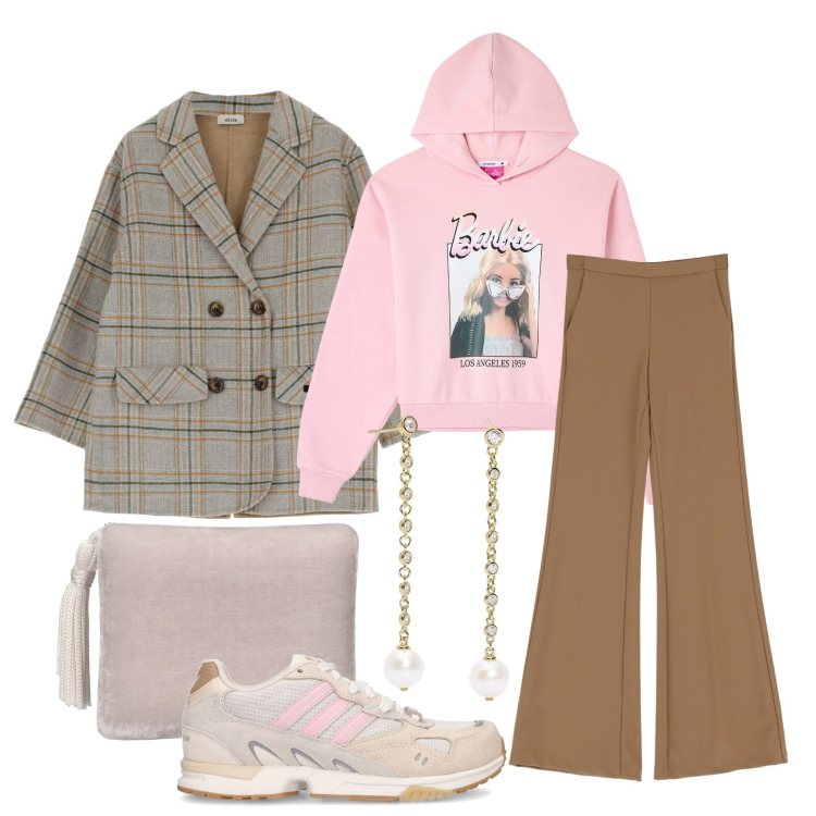 Outfit donna - Ghost outfitter - gennaio. Stile Casual per Tutti i giorni. Abbinamento con felpe con cappuccio, orecchini, pantaloni, cappotti, sneakers, pochette.