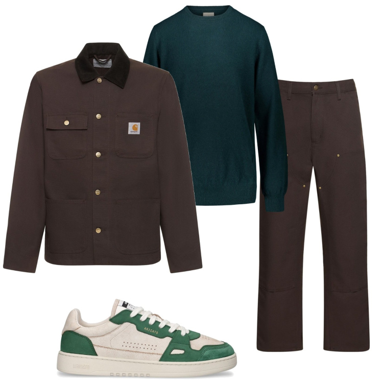 Outfit uomo - Total look #1803784. Stile Casual per Tutti i giorni. Abbinamento con maglieria, cappotti, jeans, sneakers.