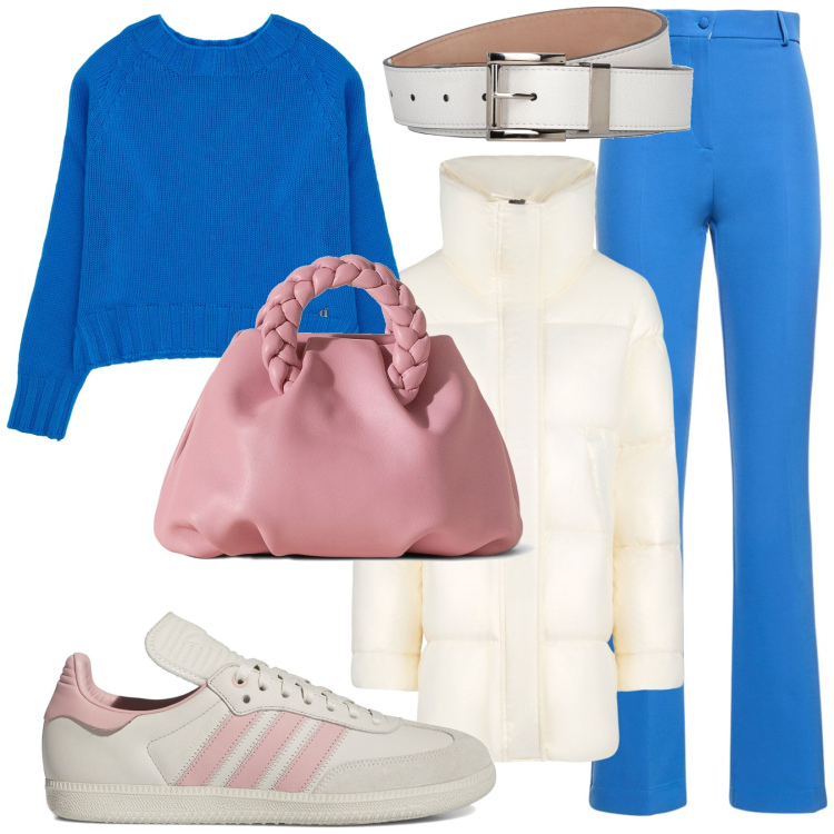 Outfit donna - Allegra e simpatica. Stile Urban per Scuola/Università. Abbinamento con pullovers, blazer, pantaloni, sneakers alte, borse a mano, cinture.