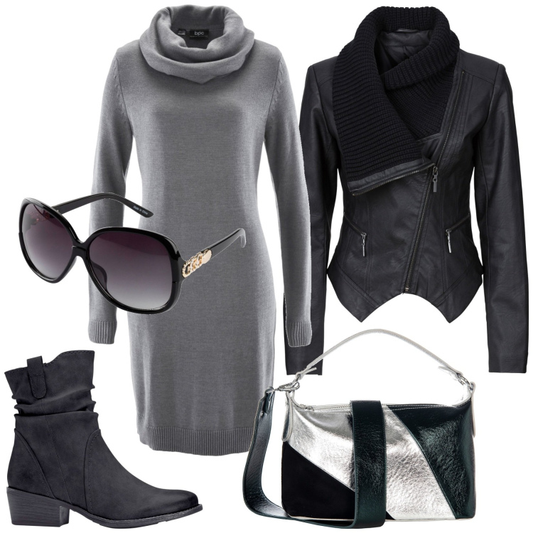 Outfit donna - Total look #1804062. Stile Casual per Tutti i giorni. Abbinamento con blazer, occhiali da sole, stivaletti texani, vestiti, borse a mano.