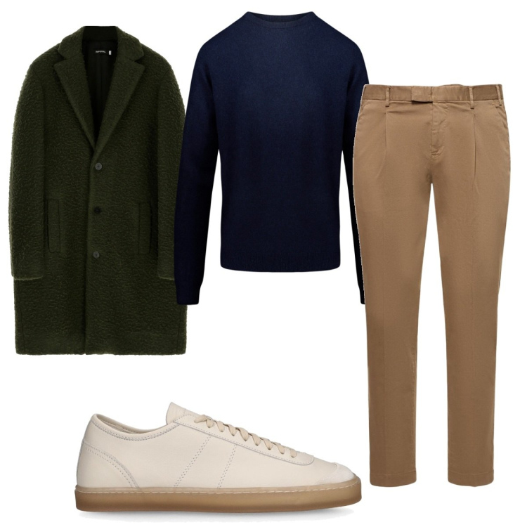 Outfit uomo - Total look #1805022. Stile Casual per Tutti i giorni. Abbinamento con cappotti, maglieria, sneakers, pantaloni.