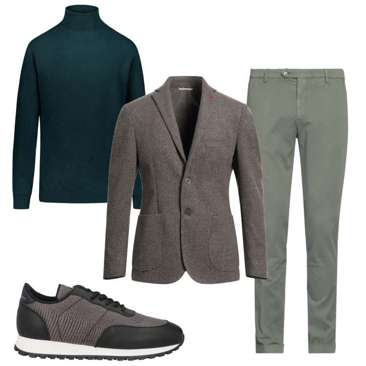 Outfit uomo - Inverno. Stile Trendy per Tutti i giorni. Abbinamento con sneakers, pantaloni, giacche, maglieria.