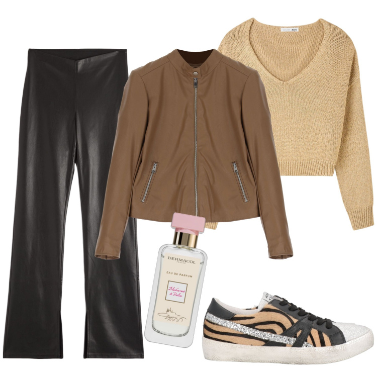 Outfit donna - Stile sporty curvy. Stile Sporty chic per Tutti i giorni. Abbinamento con sneakers, profumi, maglieria, pantaloni, cappotti.