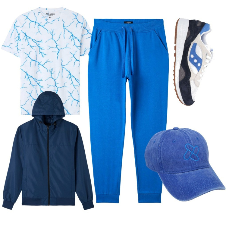 Outfit uomo - Cappellino & felpa. Stile Urban per Tutti i giorni. Abbinamento con sneakers, t-shirt, pantaloni, giacche, cappelli con visiera.