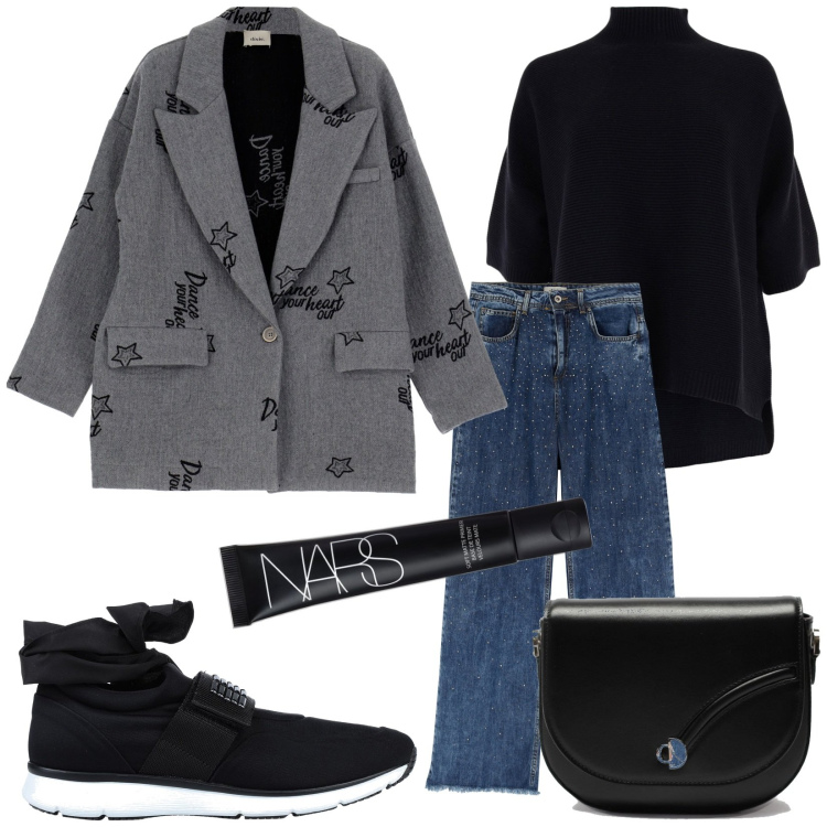 Outfit donna - La giacca comoda. Stile Trendy per Tutti i giorni. Abbinamento con sneakers, primer, cappotti, jeans, maglieria, borse a tracolla.