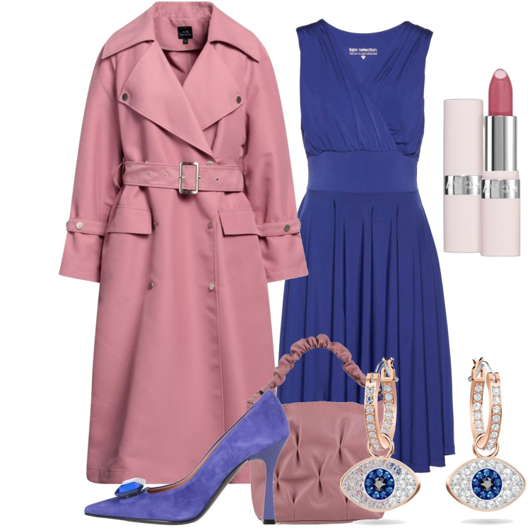 Outfit donna - Orecchini malocchio turco portafortuna. Stile Chic per Tutti i giorni. Abbinamento con vestiti, trench, orecchini, borse a mano, décolleté, rossetti.