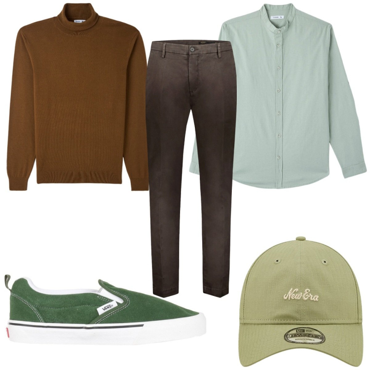 Outfit uomo - Total look #1806599. Stile Casual per Tutti i giorni. Abbinamento con sneakers, camicie, maglieria, pantaloni, cappelli.