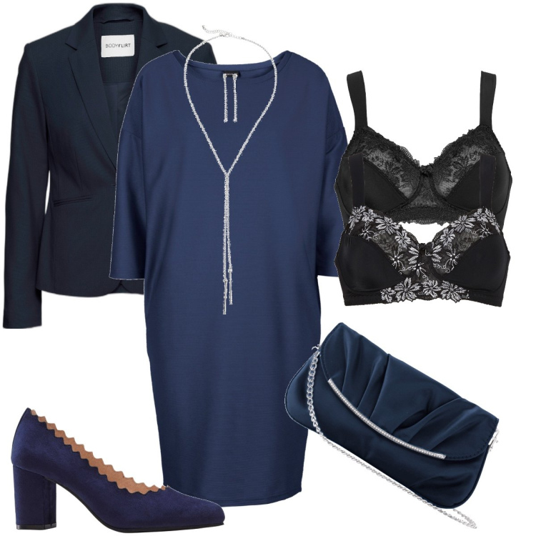 Outfit donna - La lingerie di Bonprix. Stile Bon Ton per Serata fuori. Abbinamento con blazer, pochette, vestiti, reggiseno, collane, décolleté.