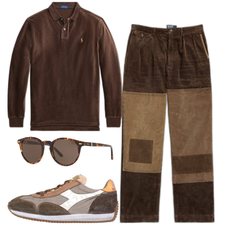 Outfit uomo - Total look #1806939. Stile Casual per Tutti i giorni. Abbinamento con sneakers, occhiali da sole, pantaloni, polo.