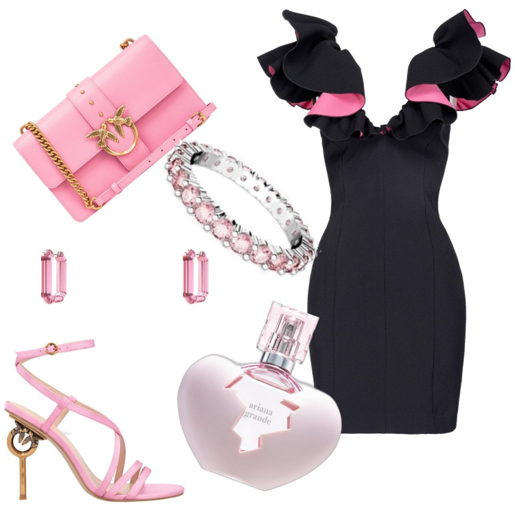 Outfit donna - Total look #1807081. Stile Romantica per Serata fuori. Abbinamento con profumi, vestiti lunghi, borse a tracolla, sandali in pelle, anelli, orecchini.
