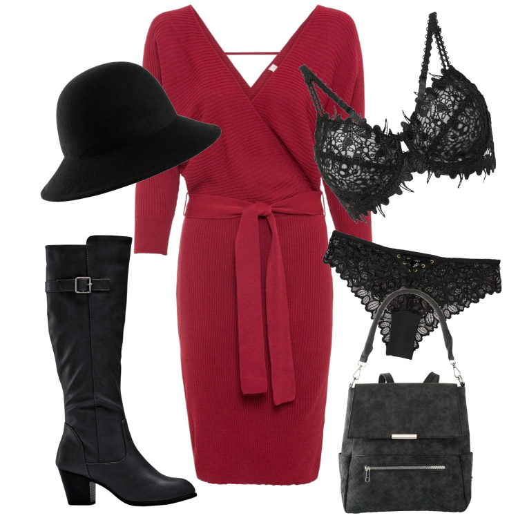 Outfit donna - Lingerie Bonprix San Valentino. Stile Chic per Serata fuori. Abbinamento con stivali, vestiti, reggiseni, zaini, culotte, cappelli.