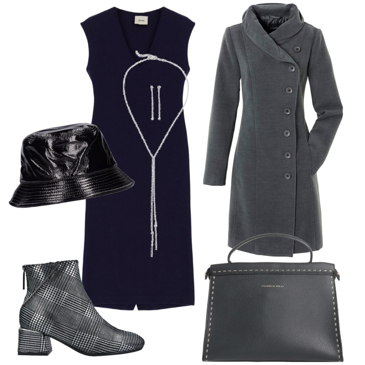 Outfit donna - Borsa a mano. Stile Vintage retrò per Serata fuori. Abbinamento con cappotti, collane, stivaletti, borse a mano, vestiti midi/longuette, cappelli.