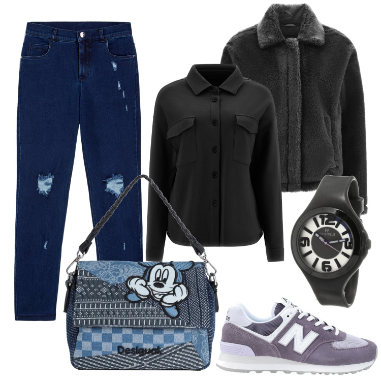 Outfit donna - Freddy per San Valentino. Stile Basic per Tutti i giorni. Abbinamento con sneakers, borse a mano, orologi, jeans skinny, cappotti, camicie.