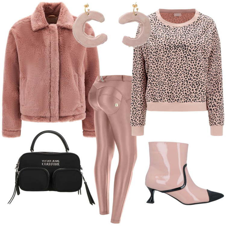 Outfit donna - Risa per una serata romantica... Stile Romantica per Serata fuori. Abbinamento con stivaletti, borse a mano, orecchini, pantaloni skinny, cappotti, felpe.
