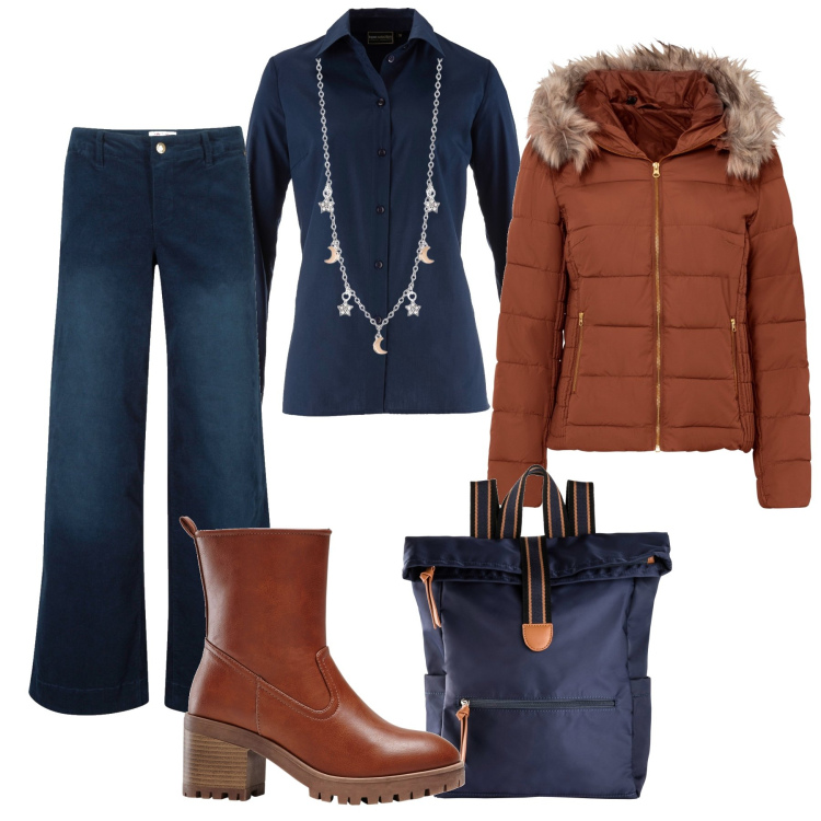 Outfit donna - Over basic. Stile Basic per Tutti i giorni. Abbinamento con pantaloni, zaini, giacche, stivaletti, camicie, collane.