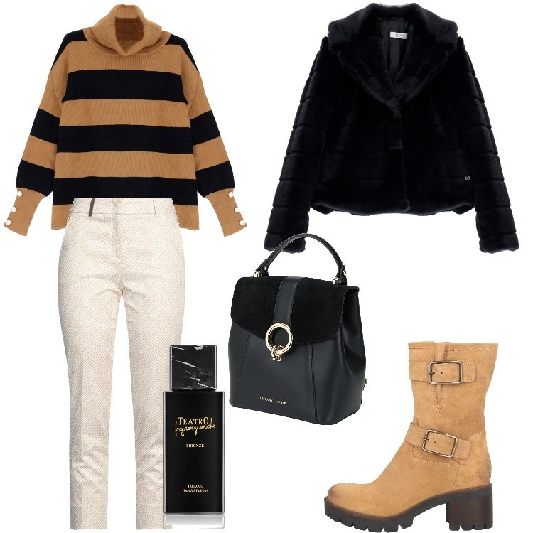 Outfit donna - Oversize-Gennaio. Stile Trendy per Tutti i giorni. Abbinamento con stivaletti, zaini, pantaloni, profumi, cappotti, maglieria.
