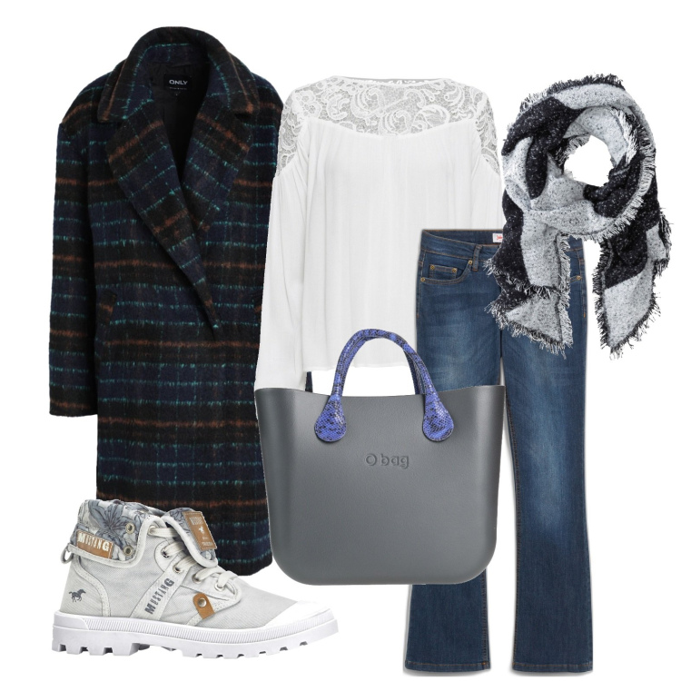 Outfit donna - Ghost outfitter - gennaio. Stile Casual per Tutti i giorni. Abbinamento con jeans bootcut, sneakers alte, tuniche, sciarpe, cappotti, borse a mano.