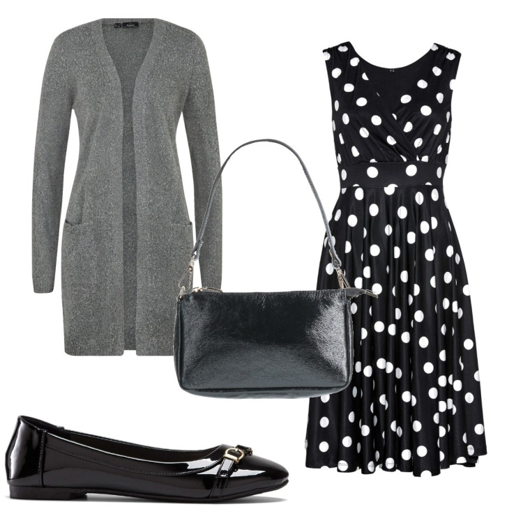 Outfit donna - Total look #1808536. Stile Vintage retrò per Tutti i giorni. Abbinamento con vestiti, cardigans, ballerine, borse a mano.