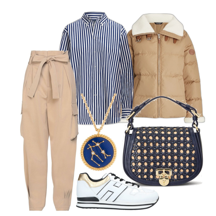 Outfit donna - Ghost outfitter - febbraio. Stile Casual per Tutti i giorni. Abbinamento con sneakers, pantaloni, collane, camicie, piumini, borse a tracolla.