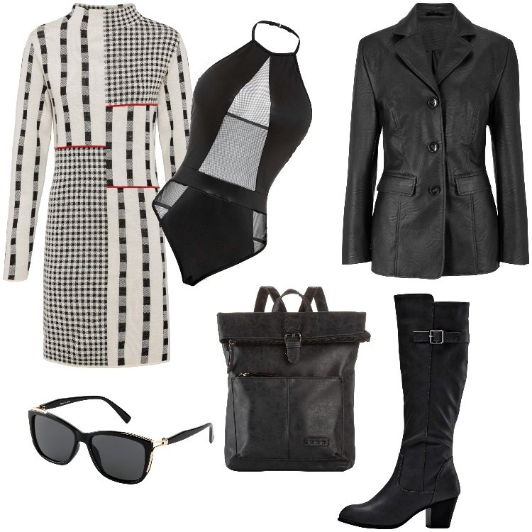Outfit donna - bonprix -lingerie -Gennaio Oversize. Stile Trendy per Serata fuori. Abbinamento con stivali, zaini, occhiali da sole, blazer, vestiti, body.