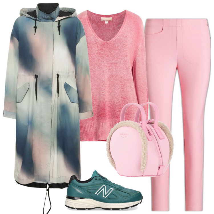 Outfit donna - Tempo di saldi. Stile Sporty chic per Tutti i giorni. Abbinamento con zaini, pullovers, pantaloni sportivi, cappotti, sneakers.