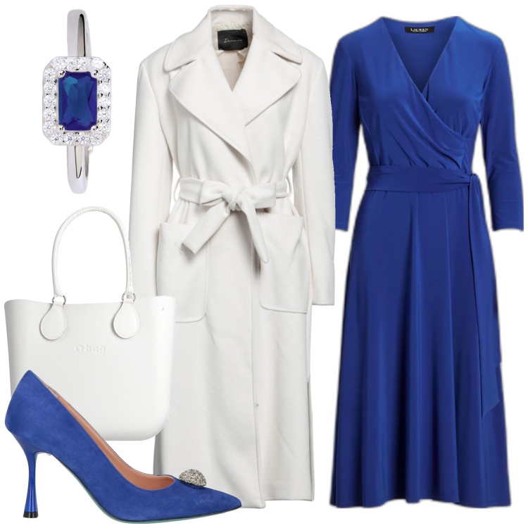 Outfit donna - Total look #1809079. Stile Chic per Tutti i giorni. Abbinamento con cappotti, décolleté, borse a mano, anelli, vestiti.