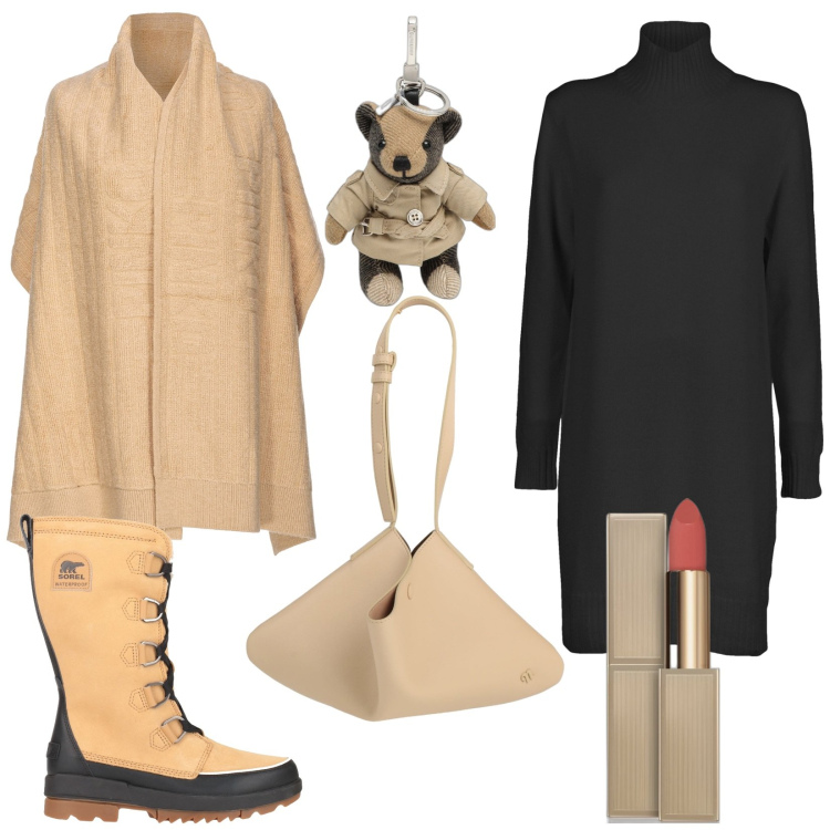 Outfit donna - Total look #1809497. Stile Casual per Tutti i giorni. Abbinamento con stivali da neve, borse a mano, rossetti, sciarpe, cappotti, vestiti.