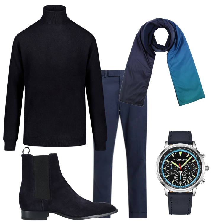 Outfit uomo - Cashmere.... Stile Business/Elegante per Tutti i giorni. Abbinamento con stivali e stivaletti, sciarpe, orologi, pantaloni chino, maglieria.