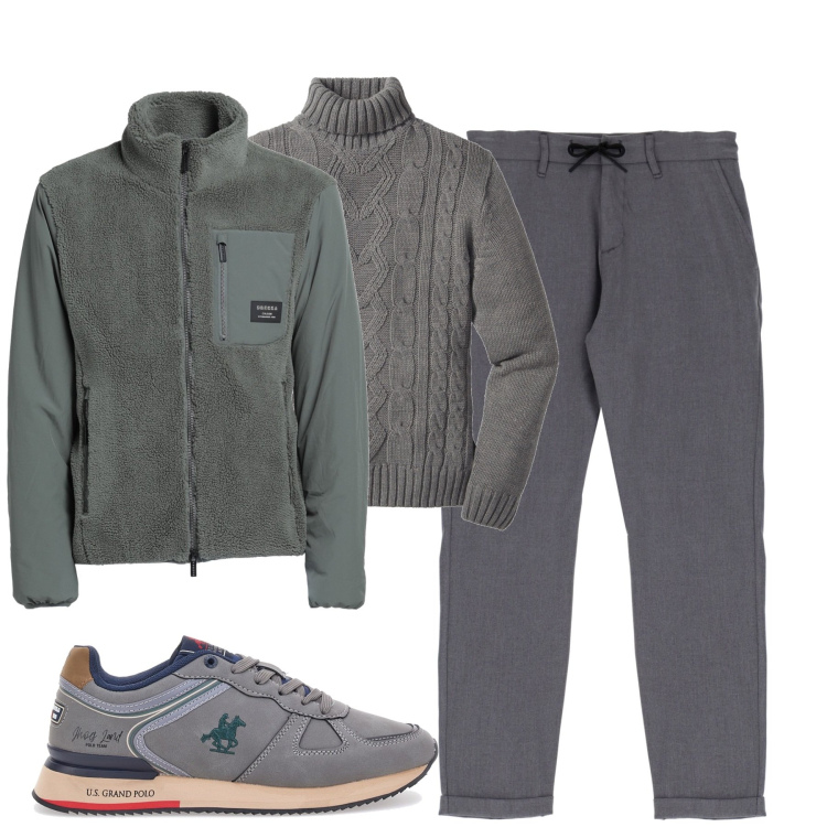 Outfit uomo - Total look #1809922. Stile Urban per Tutti i giorni. Abbinamento con maglieria, cappotti, pantaloni, sneakers.