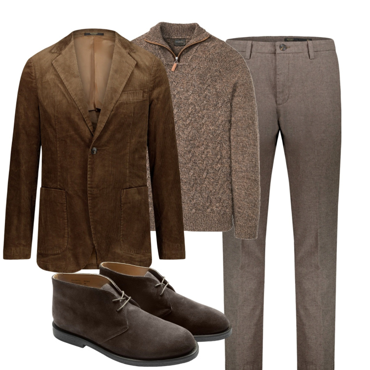 Outfit uomo - Total look #1809923. Stile Urban per Tutti i giorni. Abbinamento con maglieria, stivali, pantaloni, giacche.