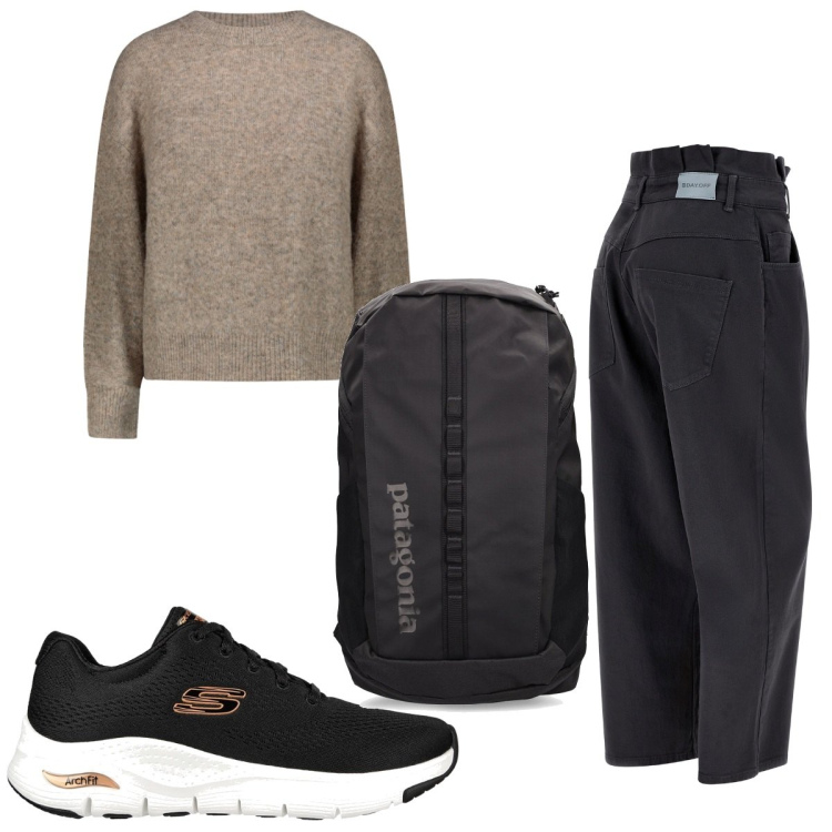 Outfit donna - Total look #1809994. Stile Basic per Sport. Abbinamento con jeans, maglieria, sneakers, zaini.