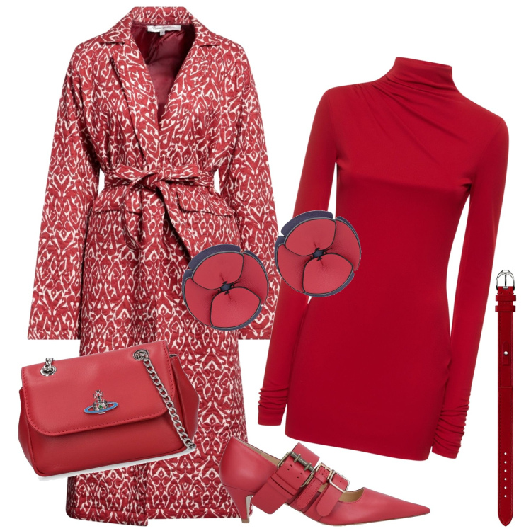 Outfit donna - Chicago. Stile Chic per Tutti i giorni. Abbinamento con cappotti, décolleté, orecchini, orologi, borse a spalla, vestiti.