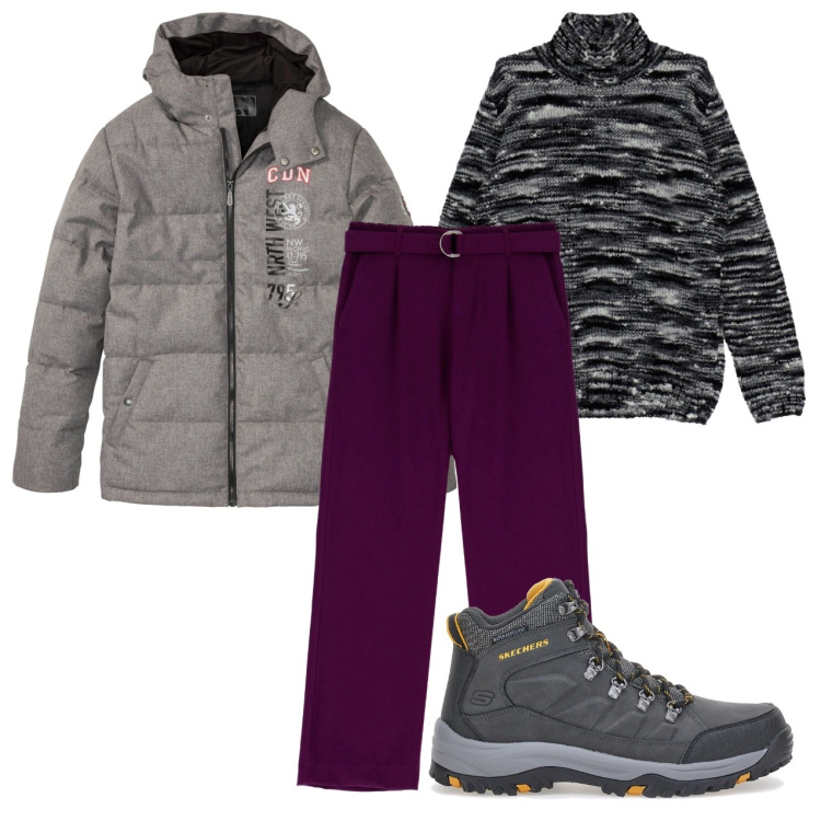 Outfit uomo - Fantacity. Stile Casual per Tutti i giorni. Abbinamento con giacche, maglieria, pantaloni a palazzo, stivali e stivaletti.