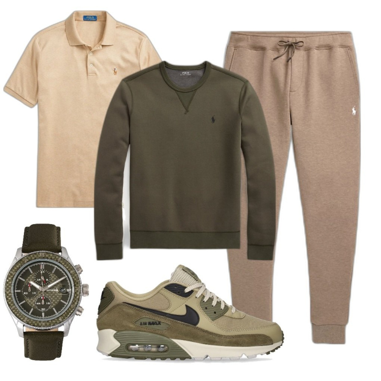 Outfit uomo - Lauro: aperitivo in tuta.. Stile Urban per Tutti i giorni. Abbinamento con orologi, polo, pantaloni, felpe, sneakers.