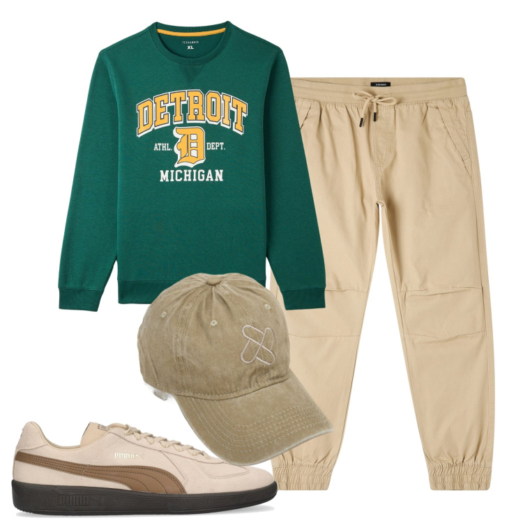 Outfit uomo - Total look #1812458. Stile Casual per Tutti i giorni. Abbinamento con pantaloni, felpe, cappelli con visiera, sneakers.