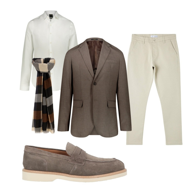 Outfit uomo - Elegante ma non troppo. Stile Business/Elegante per Ufficio. Abbinamento con scarpe stringate, pantaloni skinny, sciarpe e foulard, giacche, camicie.