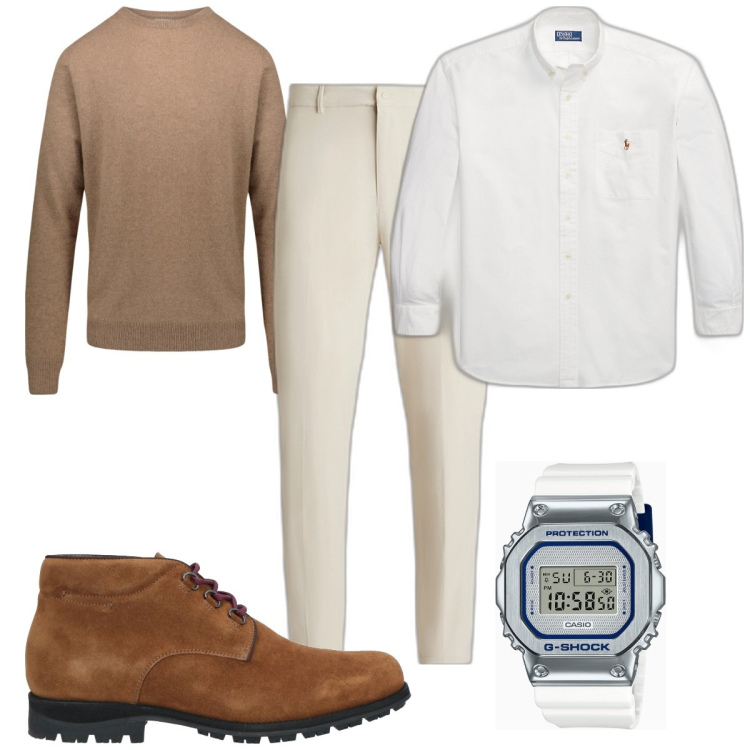 Outfit uomo - Total look #1812533. Stile Casual per Tutti i giorni. Abbinamento con stivali e stivaletti, camicie, pantaloni, maglieria, orologi.