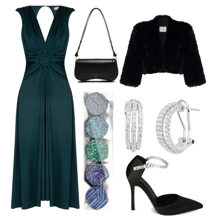 Outfit donna - Capodanno cinese. Stile Chic per Cerimonia. Abbinamento con ombretti, orecchini, vestiti midi/longuette, cappotti, décolleté, borse a spalla.