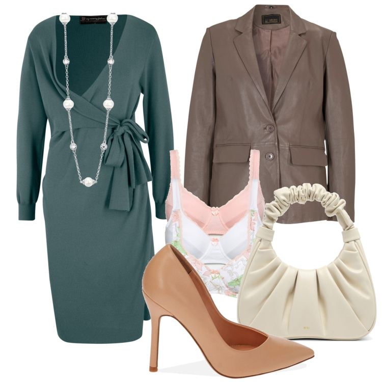 Outfit donna - Capodanno Cinese con Bonprix. Stile Minimal per Serata fuori. Abbinamento con reggiseni, vestiti, blazer, collane, décolleté, borse a mano.