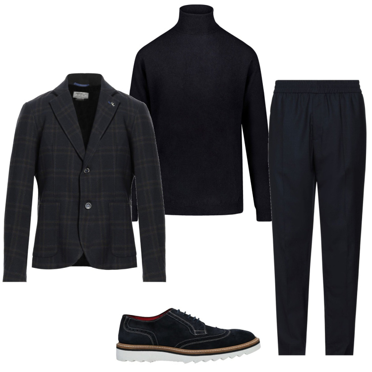 Outfit uomo - Total look #1813174. Stile Casual per Ufficio. Abbinamento con giacche, pantaloni, scarpe stringate, maglieria.
