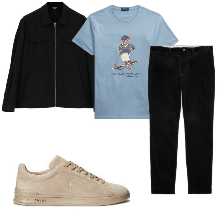 Outfit uomo - Total look #1813300. Stile Casual per Tutti i giorni. Abbinamento con camicie, sneakers, t-shirt, pantaloni.