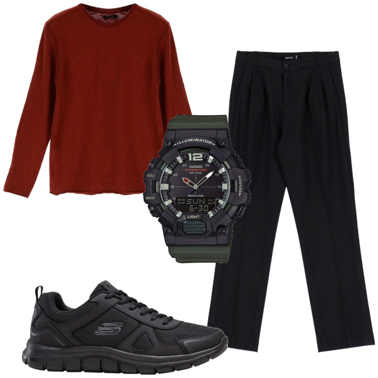 Outfit uomo - Total look #1813311. Stile Casual per Tutti i giorni. Abbinamento con sneakers, orologi, pantaloni, maglieria.