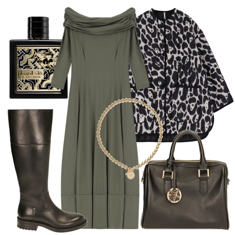 Outfit donna - Pistachio Tunes. Stile Casual per Tutti i giorni. Abbinamento con profumi, piumini, borse a mano, stivali, collane, vestiti lunghi.
