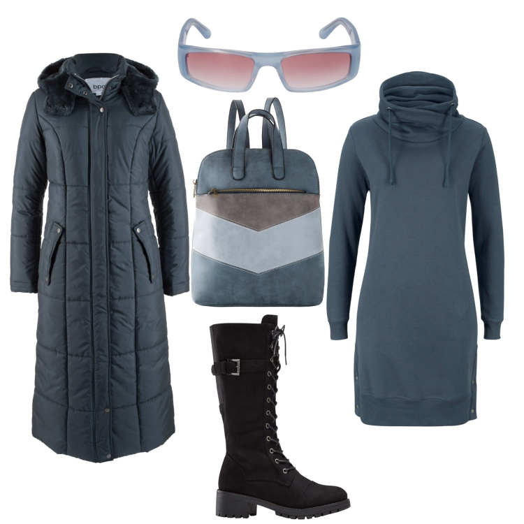 Outfit donna - Freddo febbraio..... Stile Casual per Tutti i giorni. Abbinamento con blazer, vestiti, stivali, zaini, occhiali da sole.