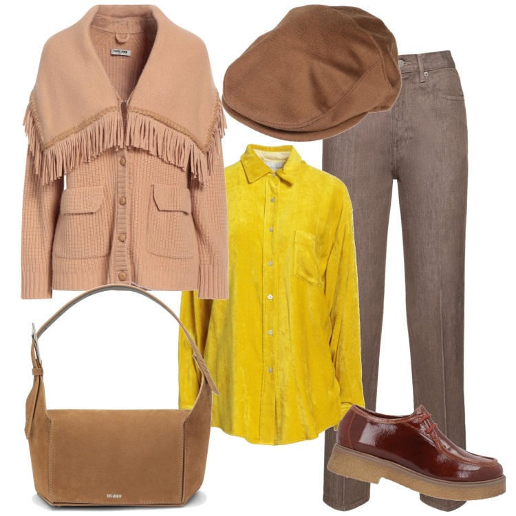 Outfit donna - Garcons. Stile Mannish per Tutti i giorni. Abbinamento con camicie, cappelli, cardigans, scarpe stringate, pantaloni, borse a spalla.