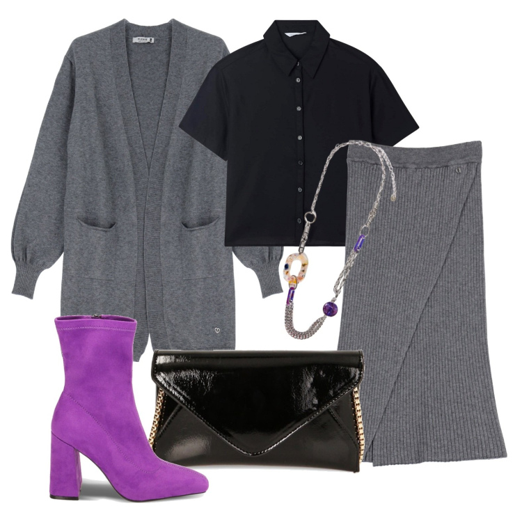 Outfit donna - Ghost outfitter - febbraio. Stile Trendy per Tutti i giorni. Abbinamento con camicie a manica corta, cardigans, stivaletti, borse a tracolla, gonne longuette, ciondoli.